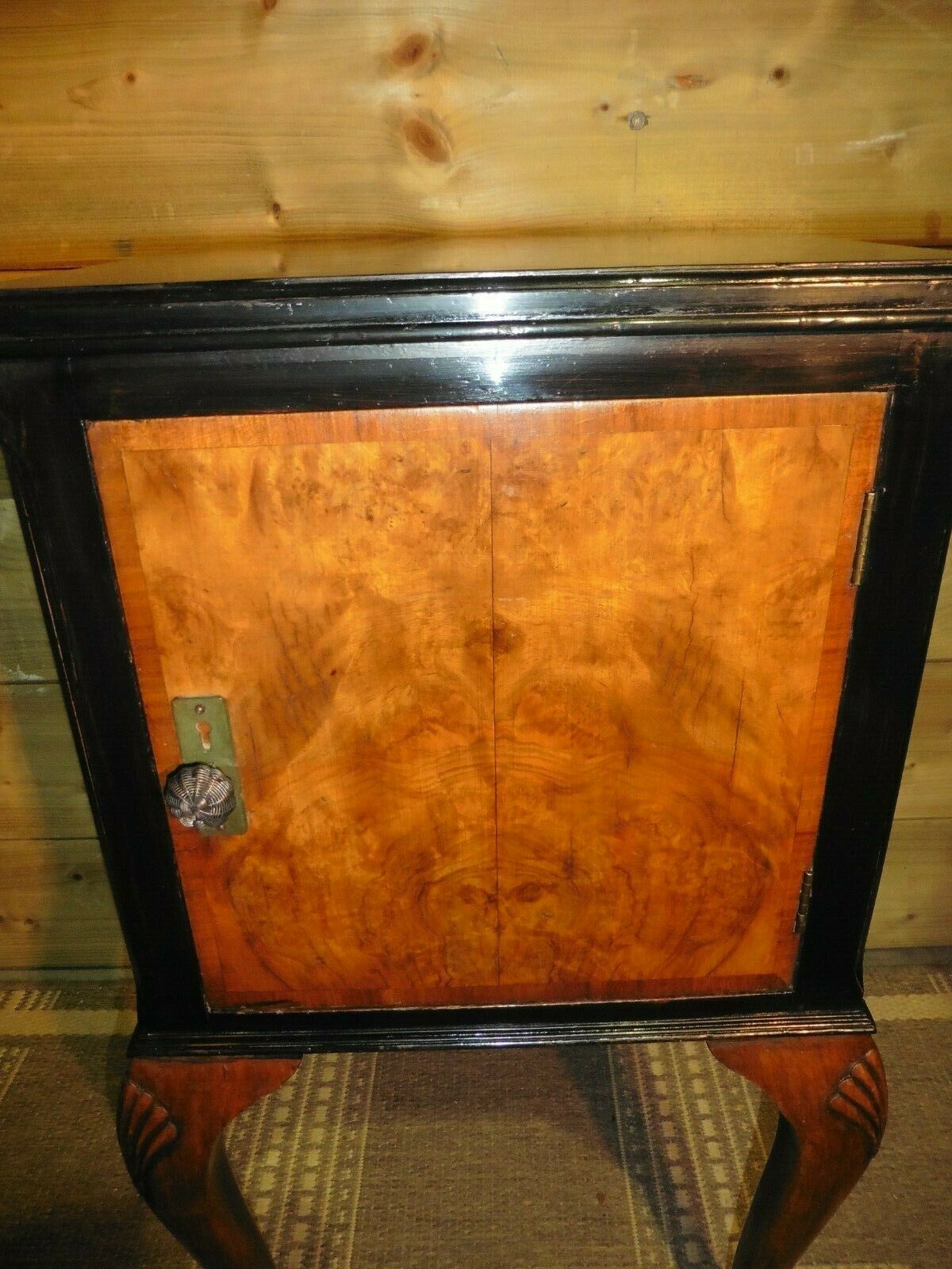 403.....Attractive Vintage Walnut Bedside Cabinet / Vintage Bedside Table ( SOLD )