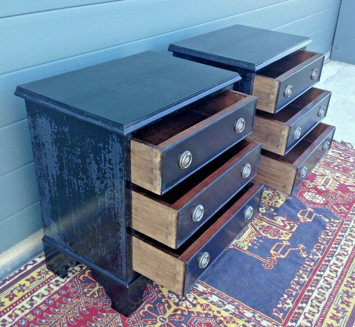 230.....Bedside Cabinets / Pair Of Refinished Vintage Bedside Chests