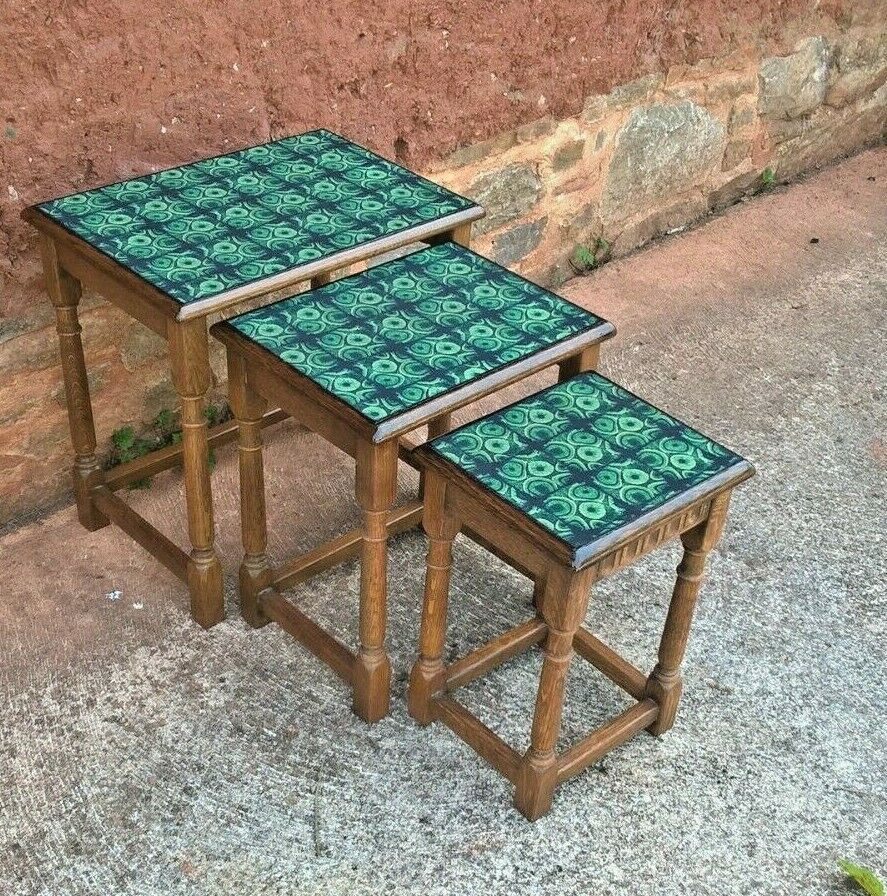 Vintage Oak Nest Of Tables.....Upcycled Cofee Tables