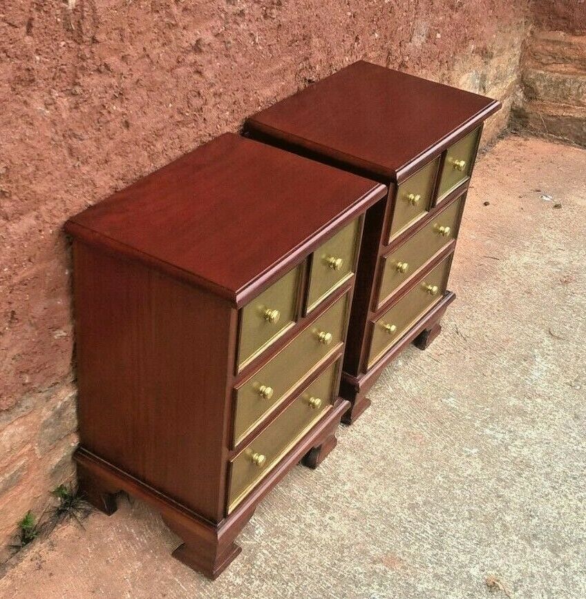 Pair Of Mahogany Bedside Chests Vintage Bedside Tables
