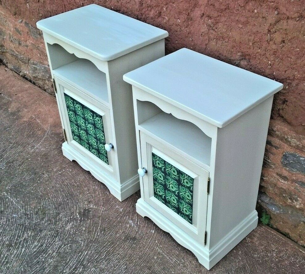 288.....Two Upcycled Bedside Cabinets / Matched Pair Of Bedside Cupboards ( SOLD )