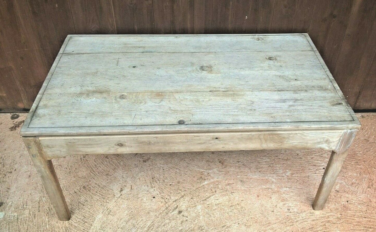 Lovely Faded Sun Bleached Pine Coffee Table / Retro Table