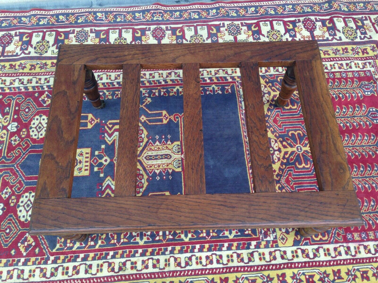 215....Antique Oak Luggage Stand / Antique Luggage Rack....SOLD !
