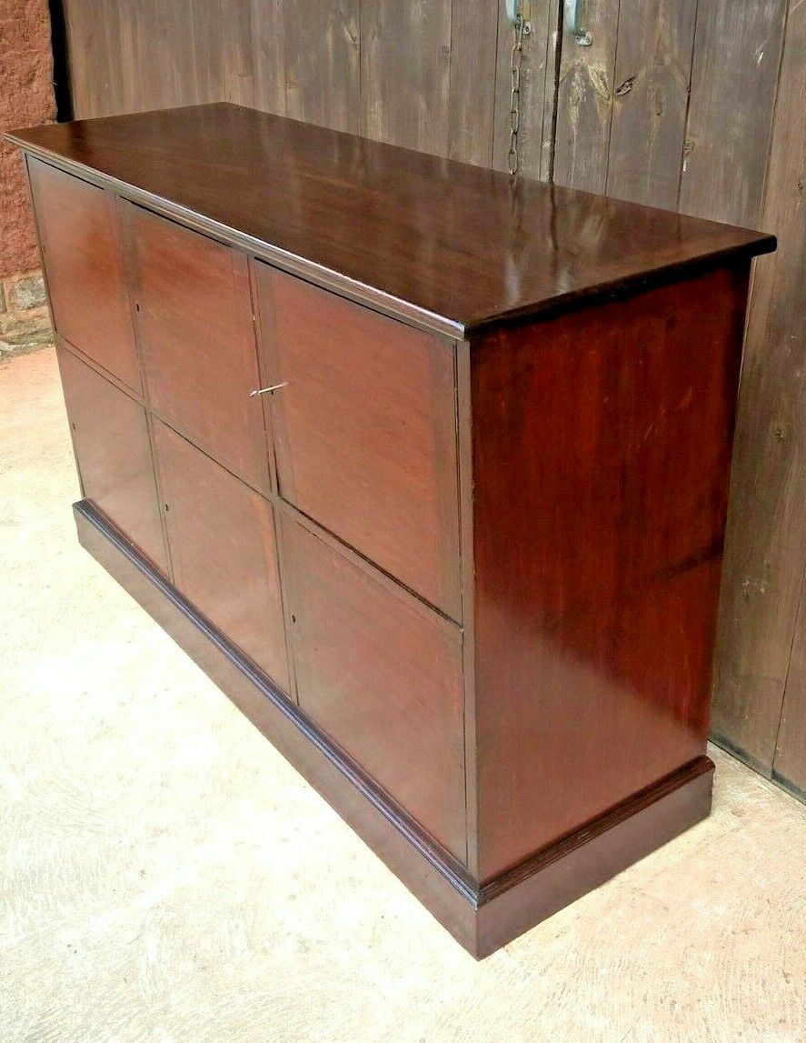 Antique Bank Of Cupboards Or Mahogany Lockers