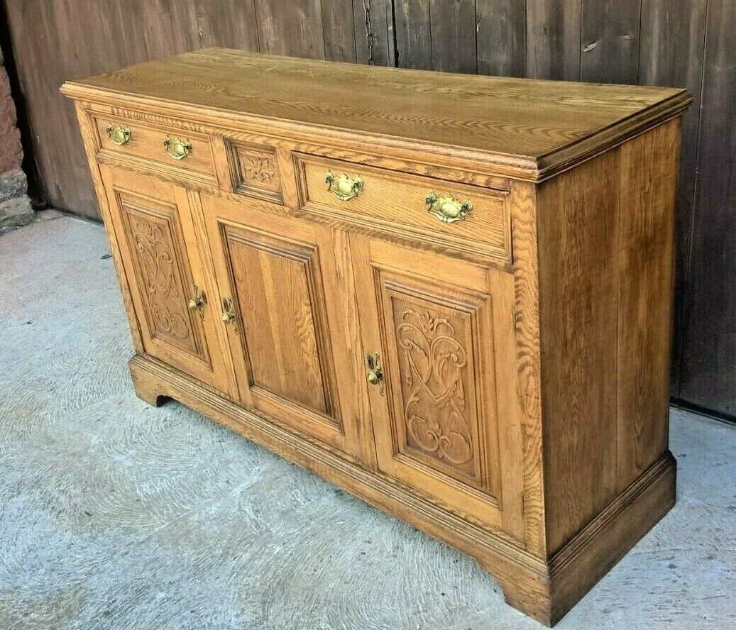 Art Nouveau Solid Oak Sideboard...Stripped Oak Sideboard