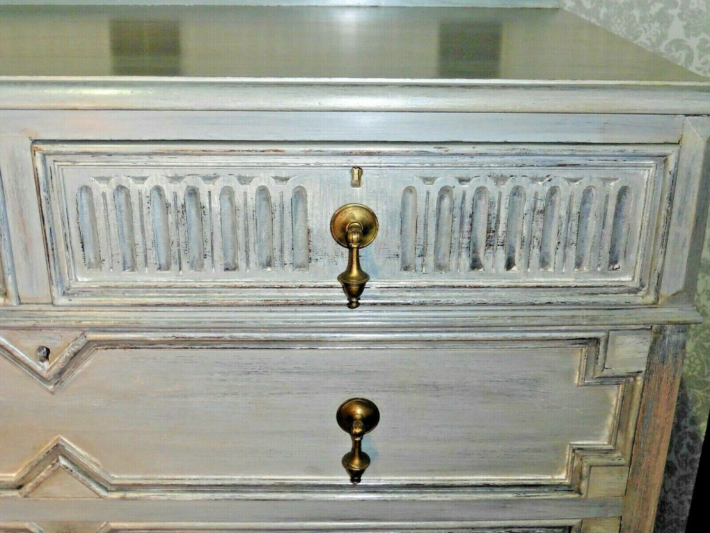 388.....Handsome Vintage Refinished Jacobean Style Oak Chest Of Drawers