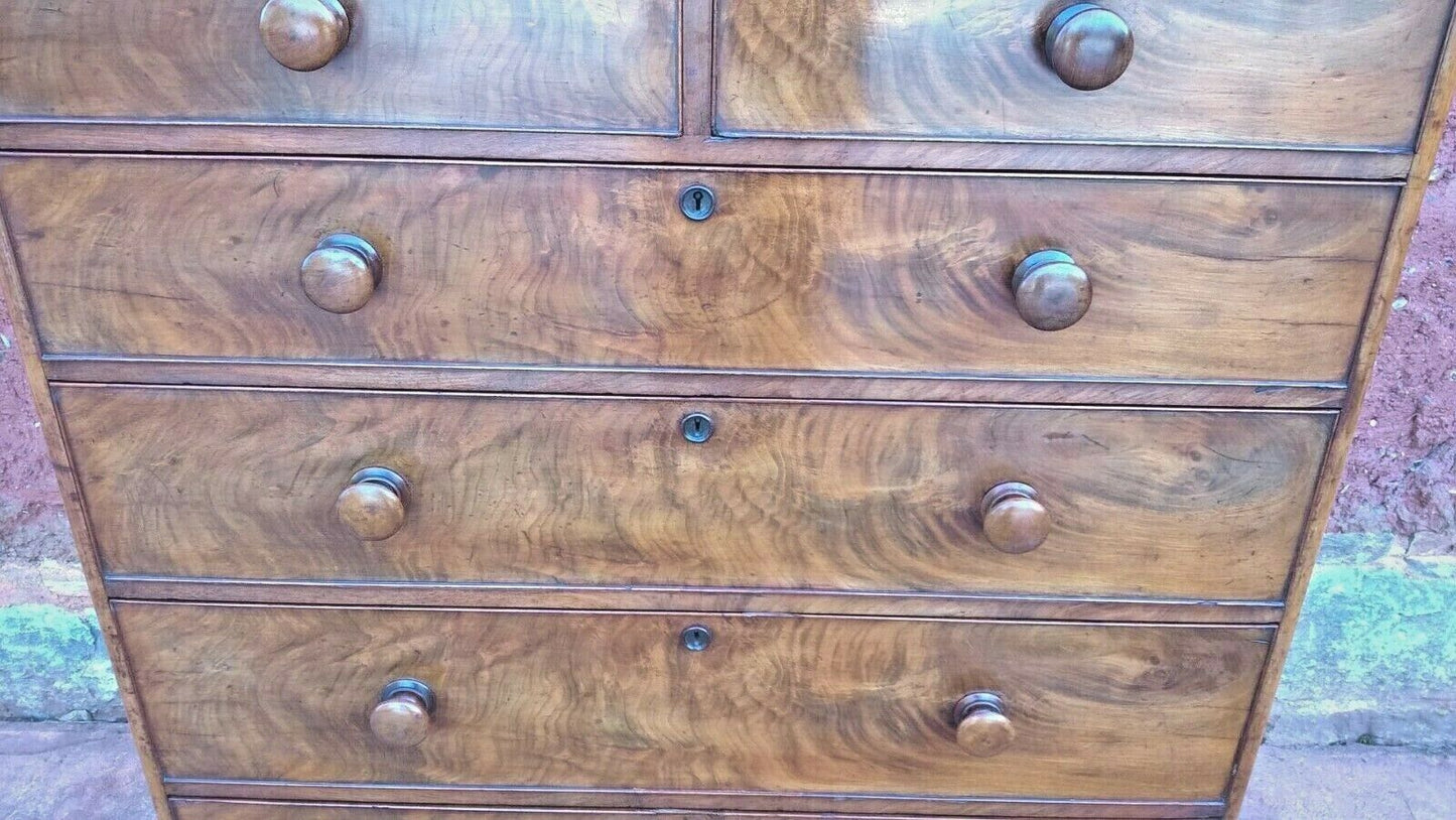 Good Quality Flame Mahogany Chest Antique Chest Drawers