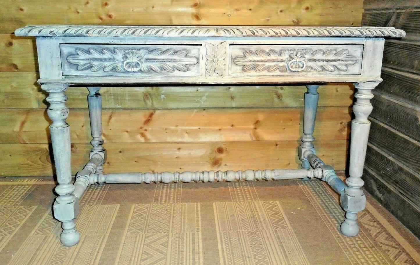 398......Stunning Antique Carved Oak Library Table / Antique Desk ( SOLD )
