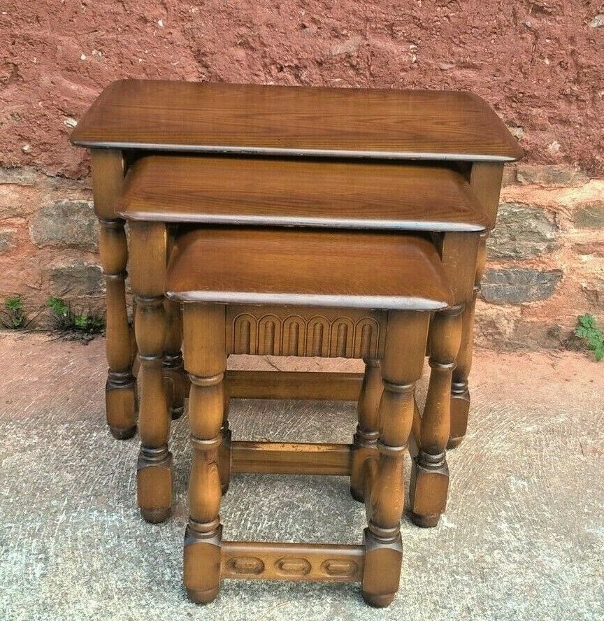 Nest Of Tables Made By Priory Furniture Vintage Nest Of Three Coffee Tables