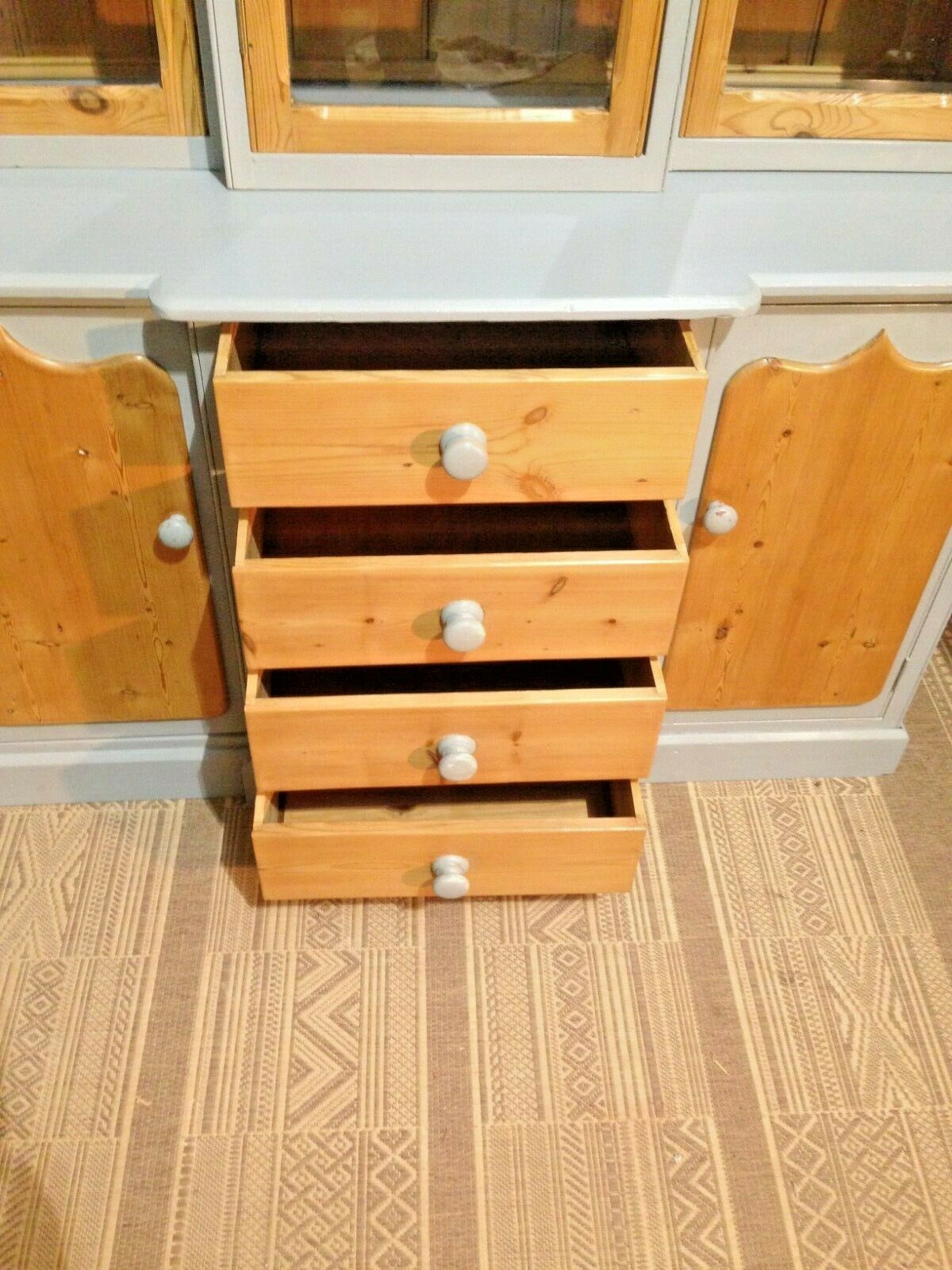 078.....Stunning Vintage Pine Dresser / Vintage Glazed Dresser ( sold )