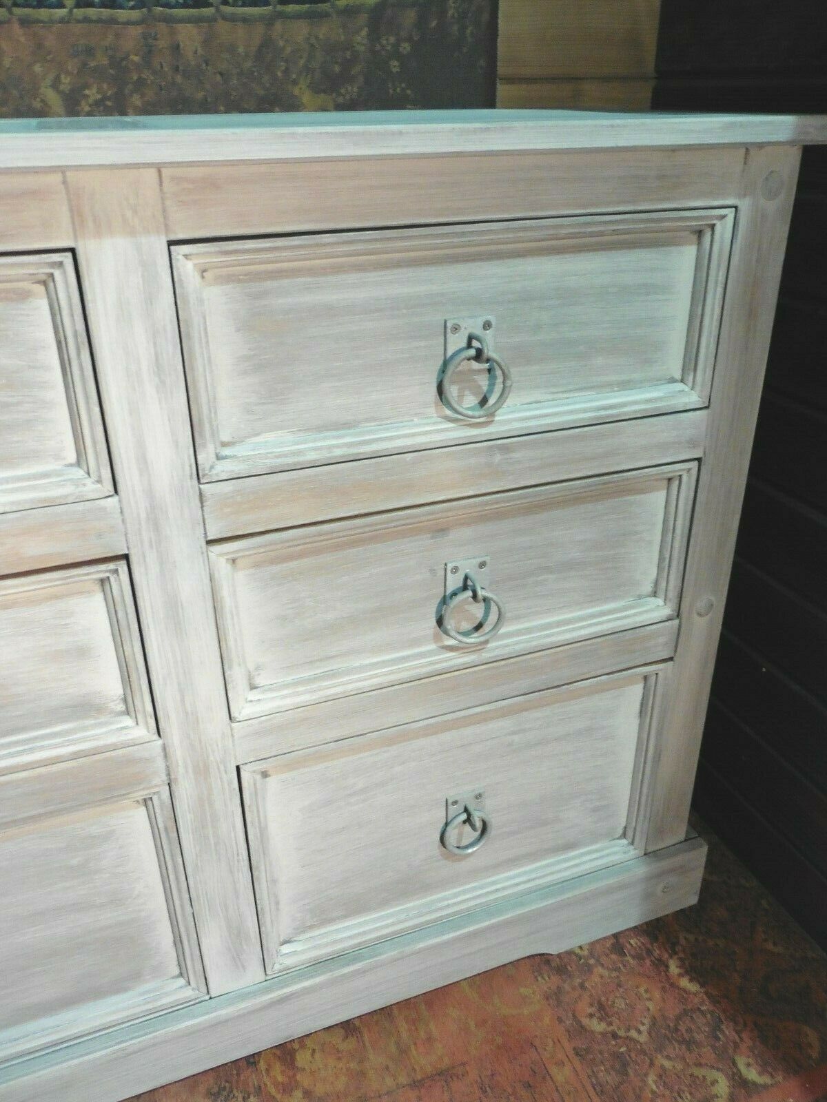 422.....Large Modern Upcycled Chest Of Drawers / Pine Bank Of Drawers