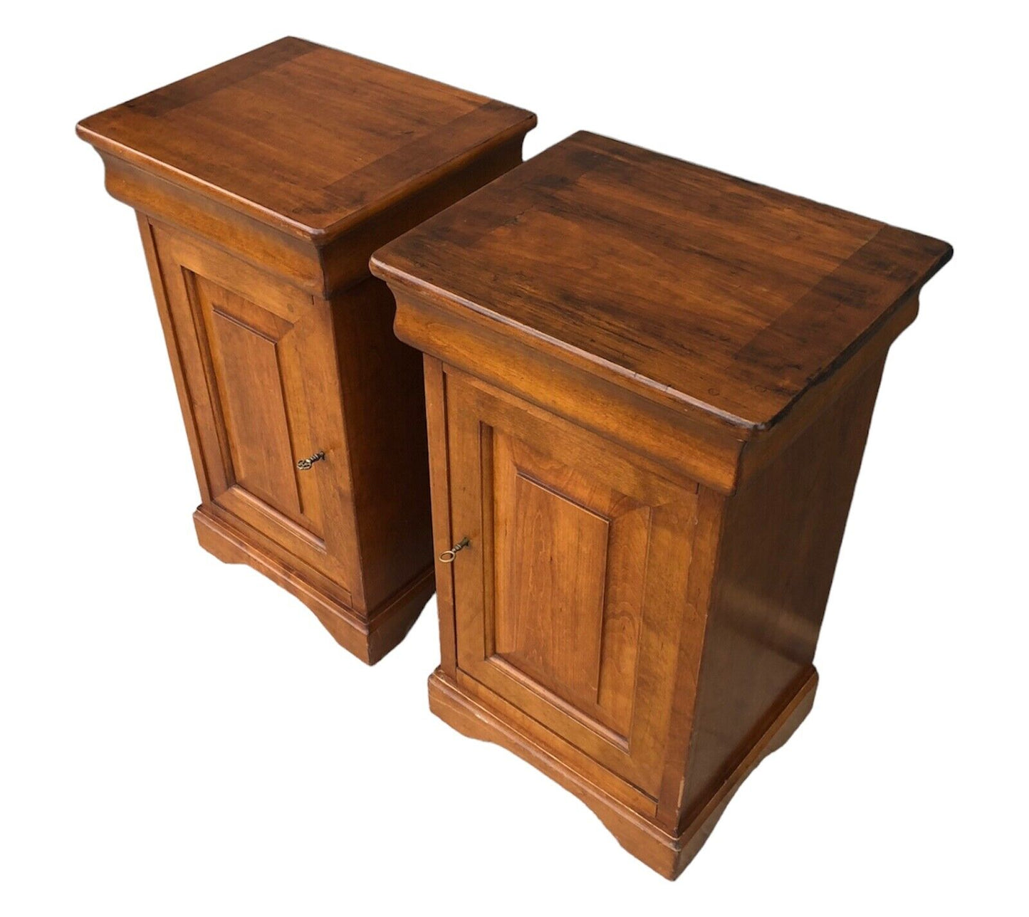 000899....Handsome Pair Of Cherrywood Bedside Tables / Bedside Cabinets ( sold )