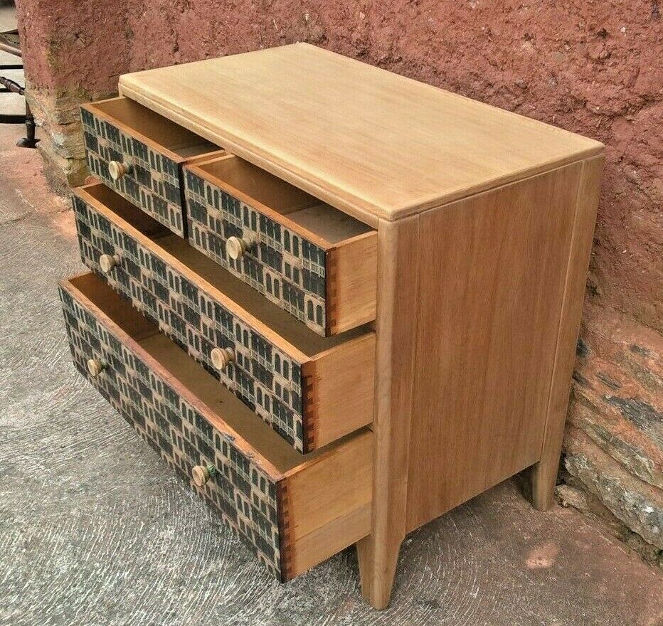 317.....Retro Oak Chest Drawers Upcycled Retro Chest ( SOLD )