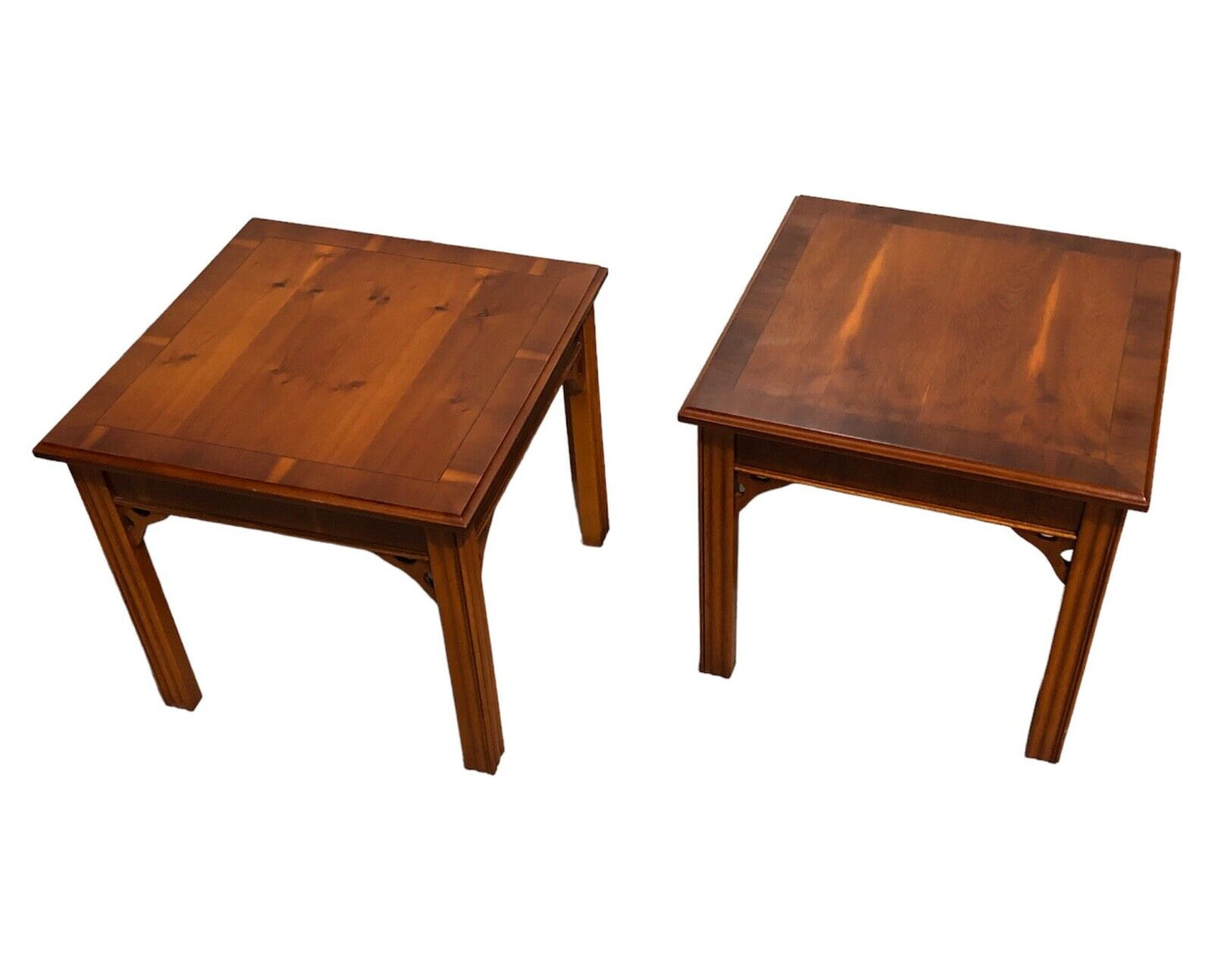 000872....Handsome Pair Of Vintage Yew End Tables / Coffee Tables ( sold )