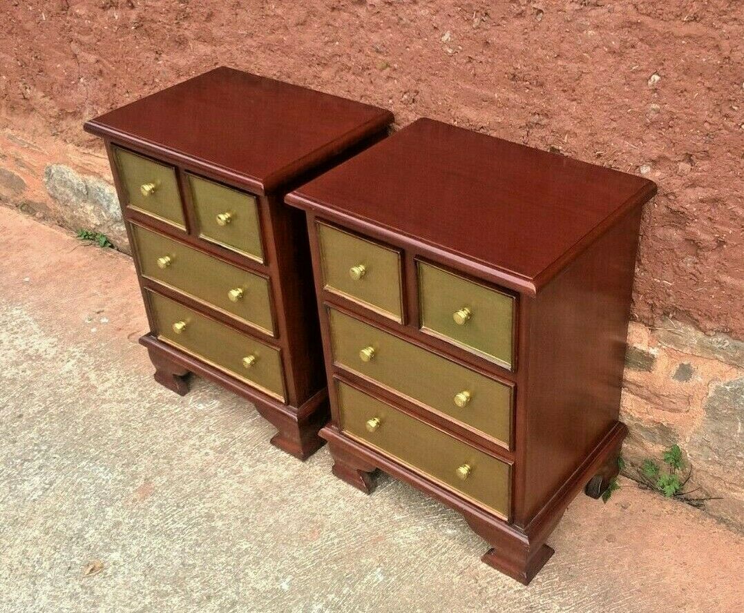 Pair Of Mahogany Bedside Chests Vintage Bedside Tables