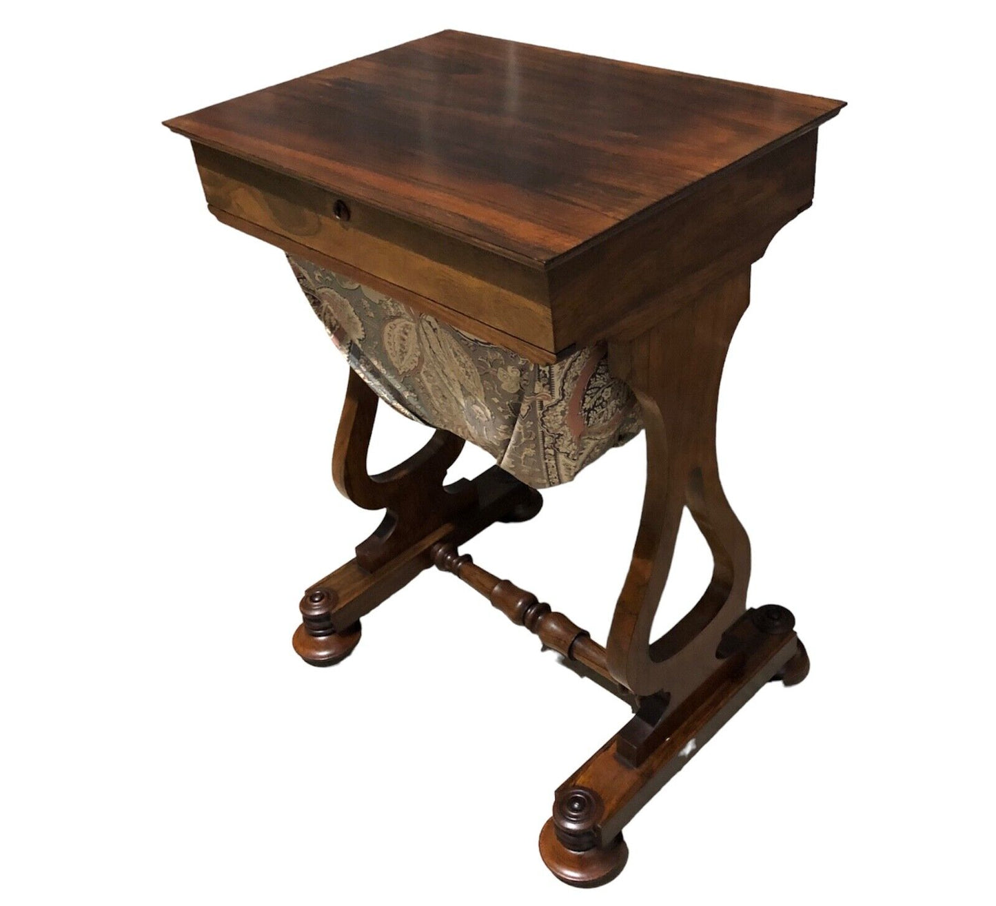 000879....Handsome Antique Sewing Table( sold )
