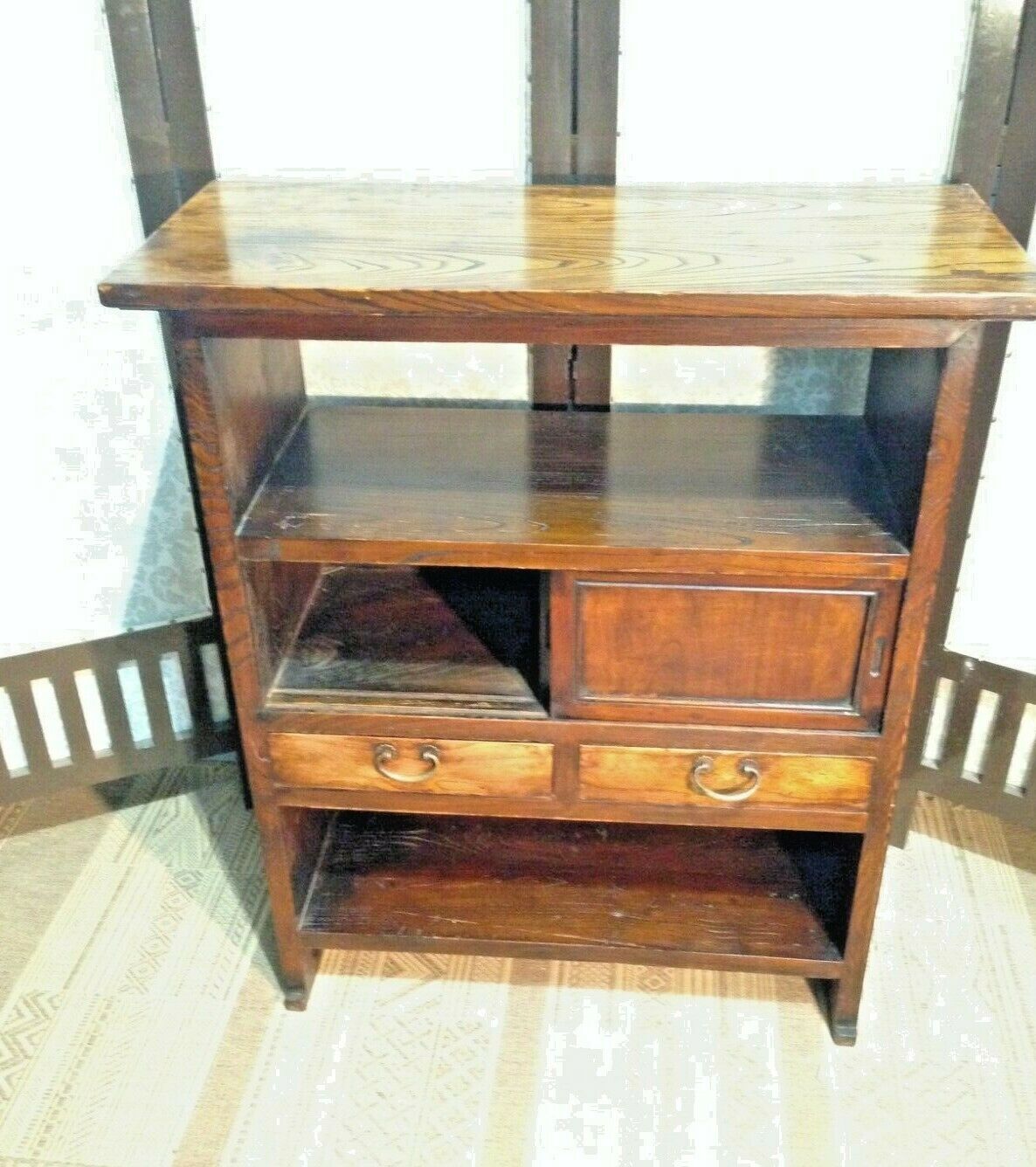 376.....Vintage Oriental Bookcase With Drawers / Oriental Cabinet ( SOLD )