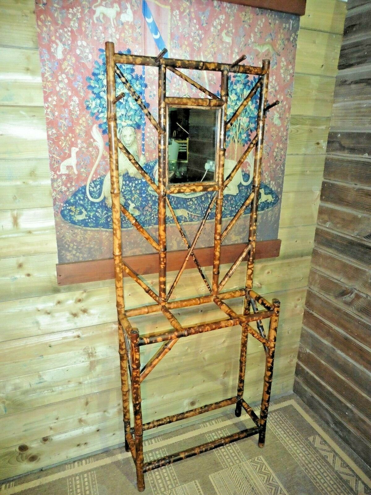 402.....Vintage Bamboo Hall Stand / Early 20th Century Stick Stand ( SOLD )