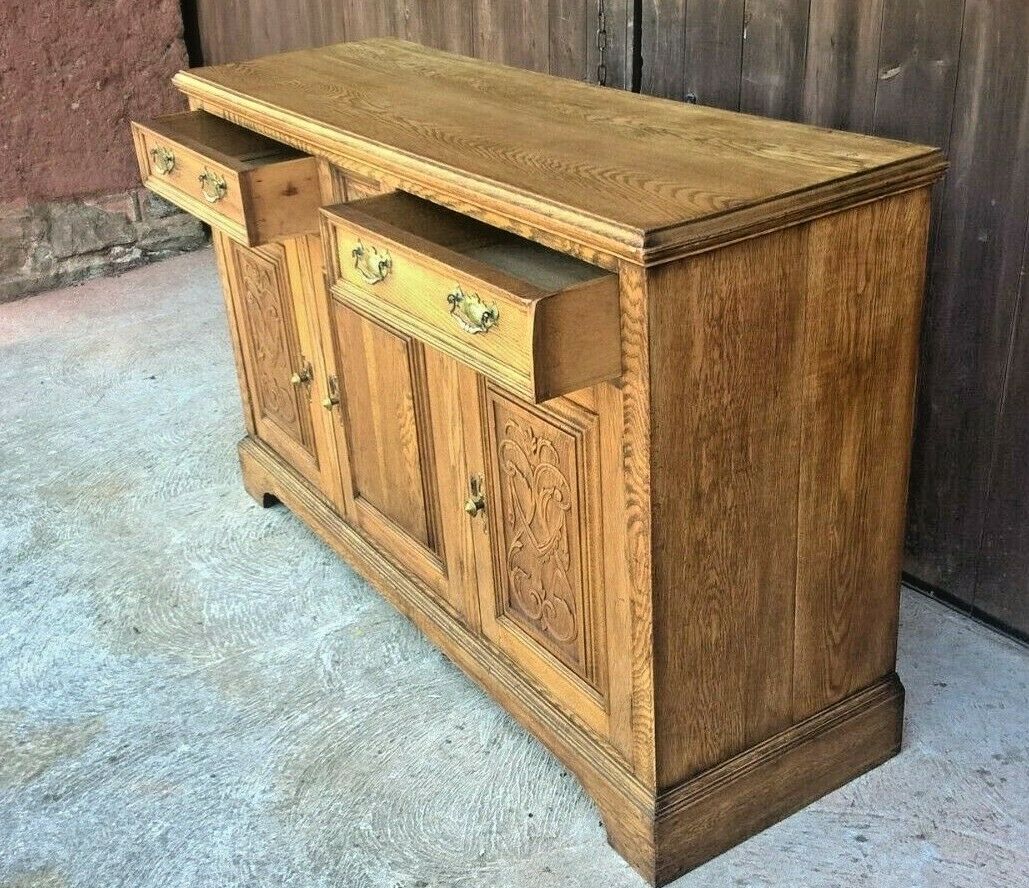 Art Nouveau Solid Oak Sideboard...Stripped Oak Sideboard