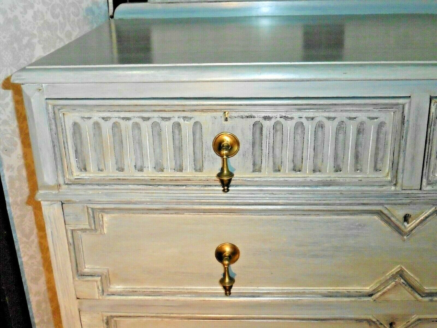 388.....Handsome Vintage Refinished Jacobean Style Oak Chest Of Drawers