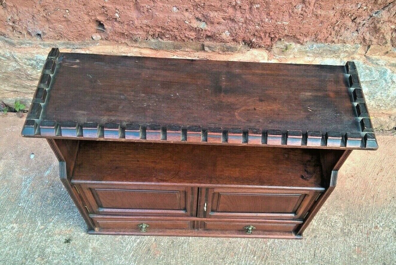 Arts And Crafts Antique Wall Cabinet / Antique Walnut Wall Cabinet