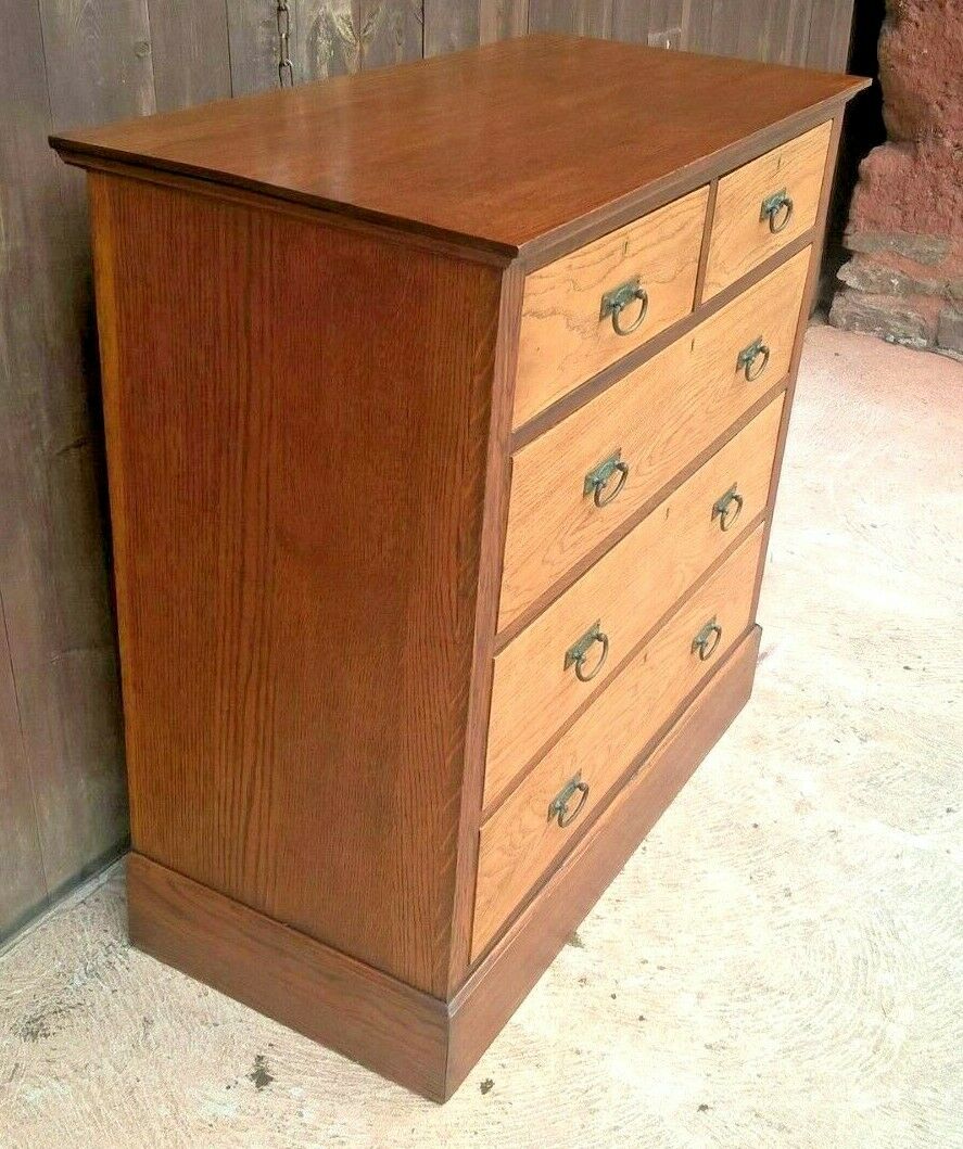 Handsome Arts And Crafts Oak Chest....Oak Chest Of Drawers