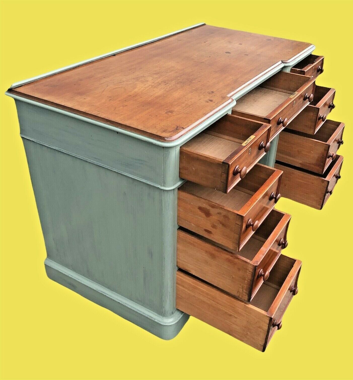 Handsome Victorian Refinished Mahogany Pedestal Desk ( sold )