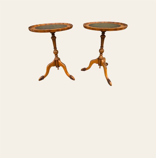 000955....A Handsome Pair Of Vintage Wine Tables / Occasional Tables ( Sold )