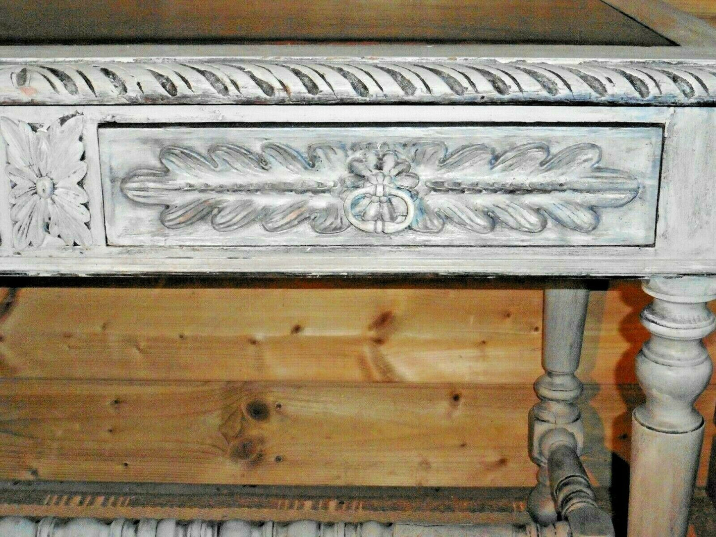 398......Stunning Antique Carved Oak Library Table / Antique Desk ( SOLD )