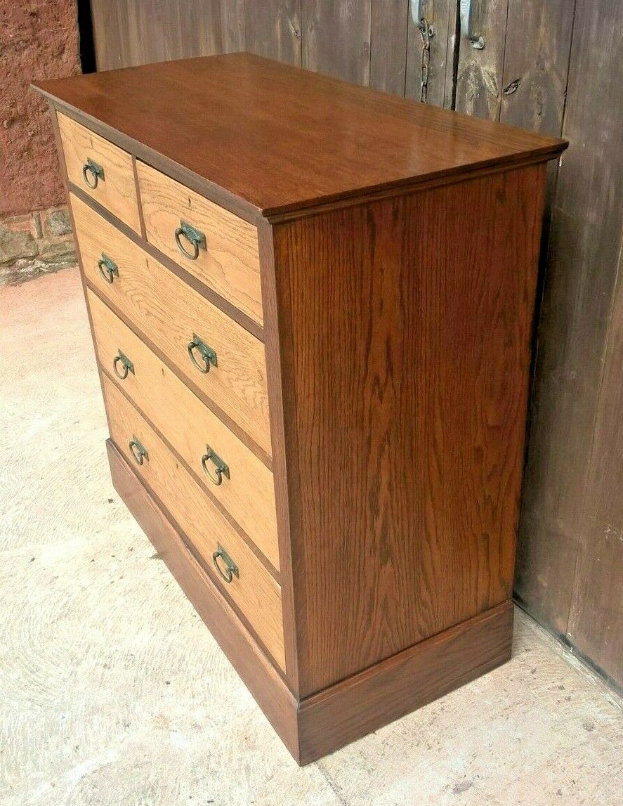 Handsome Arts And Crafts Oak Chest....Oak Chest Of Drawers