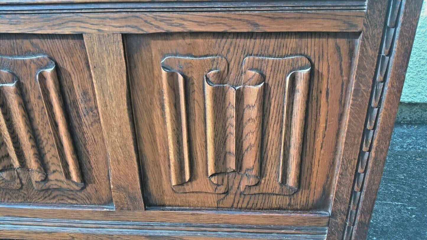 Vintage Oak Coffer By Jaycee Carved Oak Storage Chest