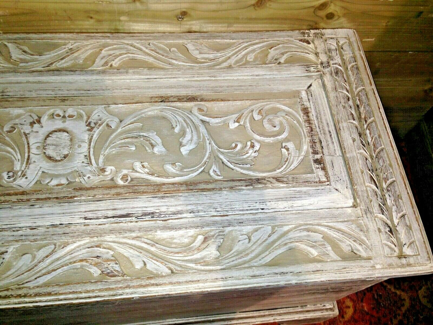 000968...Gorgeous Antique Carved Coffer / Smaller Antique Storage Chest (sold)