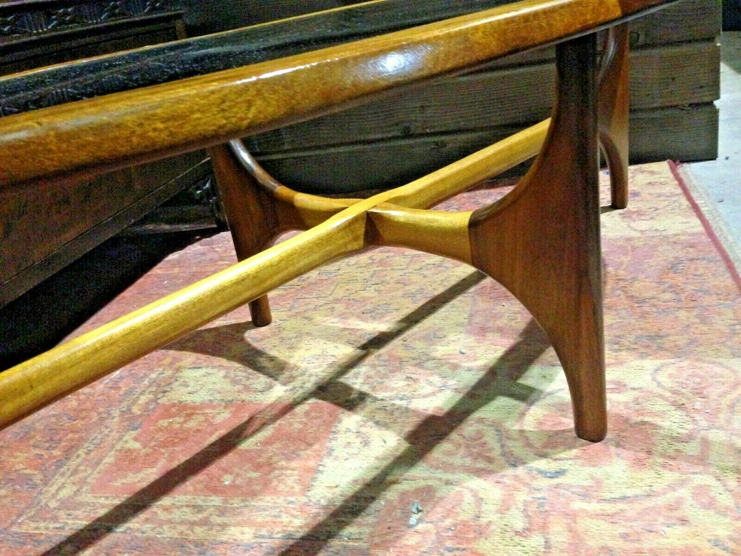 427.....Stateroom Retro Oval Coffee Table By Stonehill / Teak Retro Coffee Table