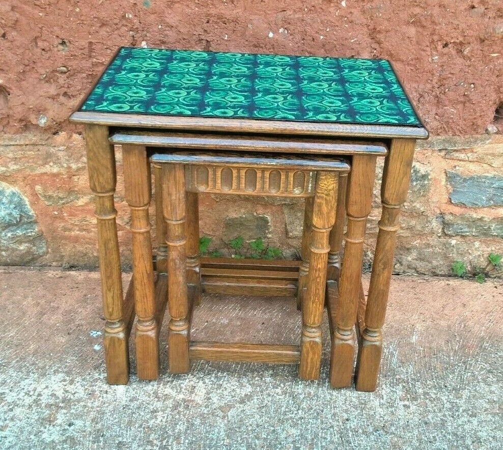 Vintage Oak Nest Of Tables.....Upcycled Cofee Tables