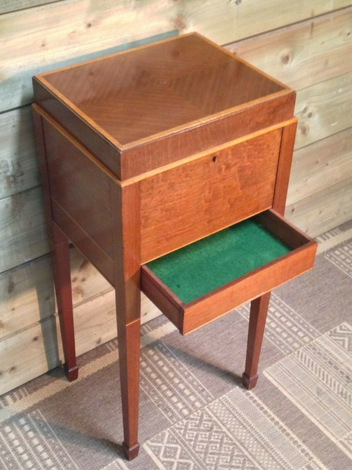 364.....Vintage Mahogany Workbox Sewing Cabinet ( SOLD )