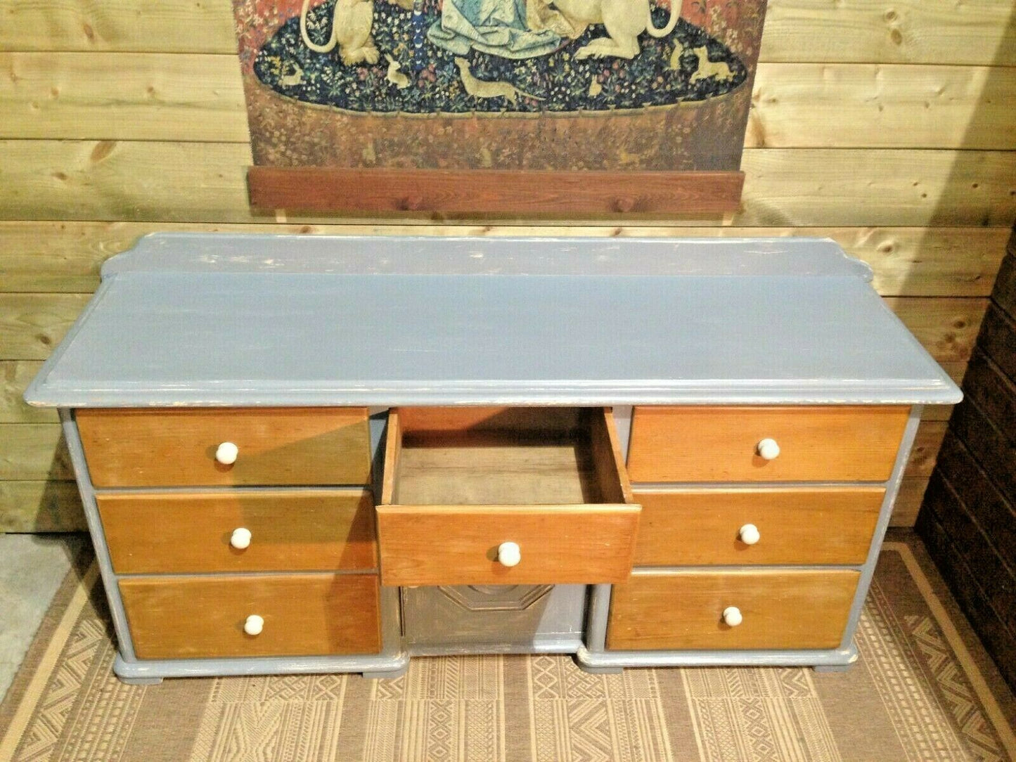 373.....Antique Country Pine Sideboard / Large Pine Dresser Base ( SOLD )