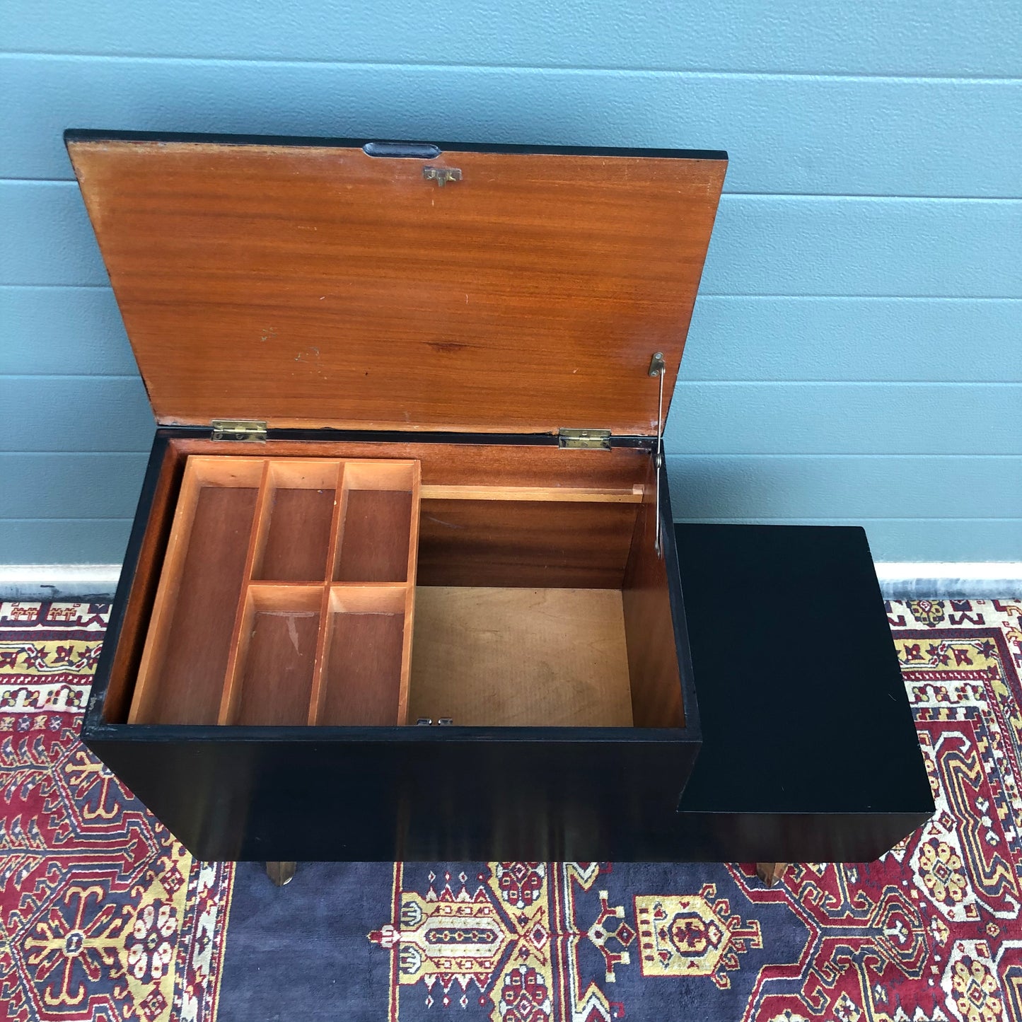 Stylish Retro Workbox / Upcycled Mid Century Sewing Box ( SOLD )