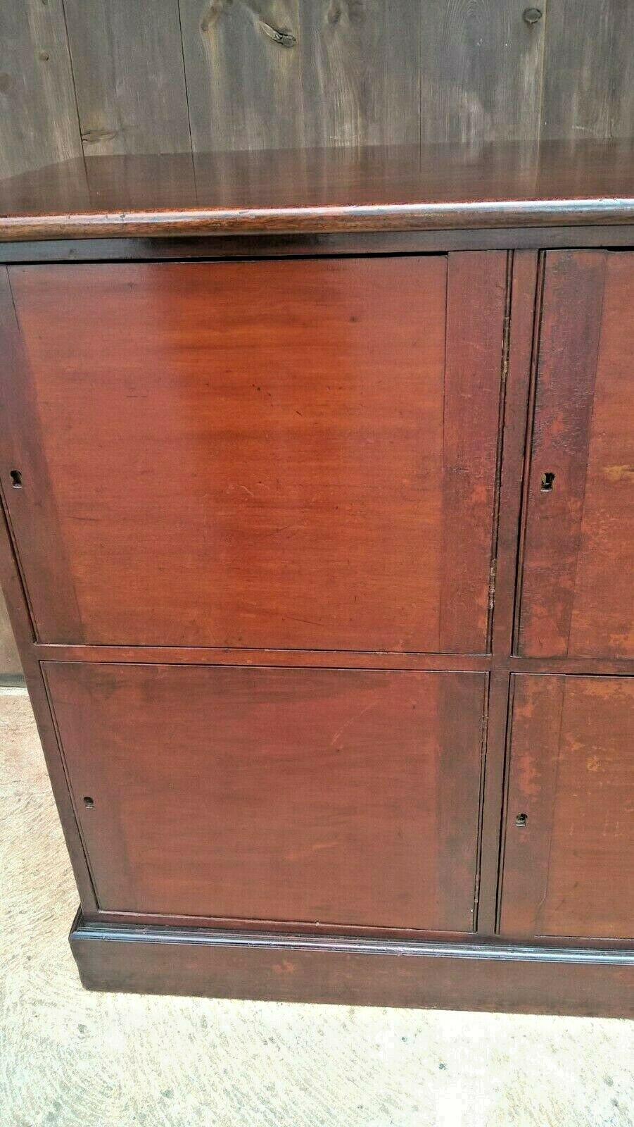 Antique Bank Of Cupboards Or Mahogany Lockers