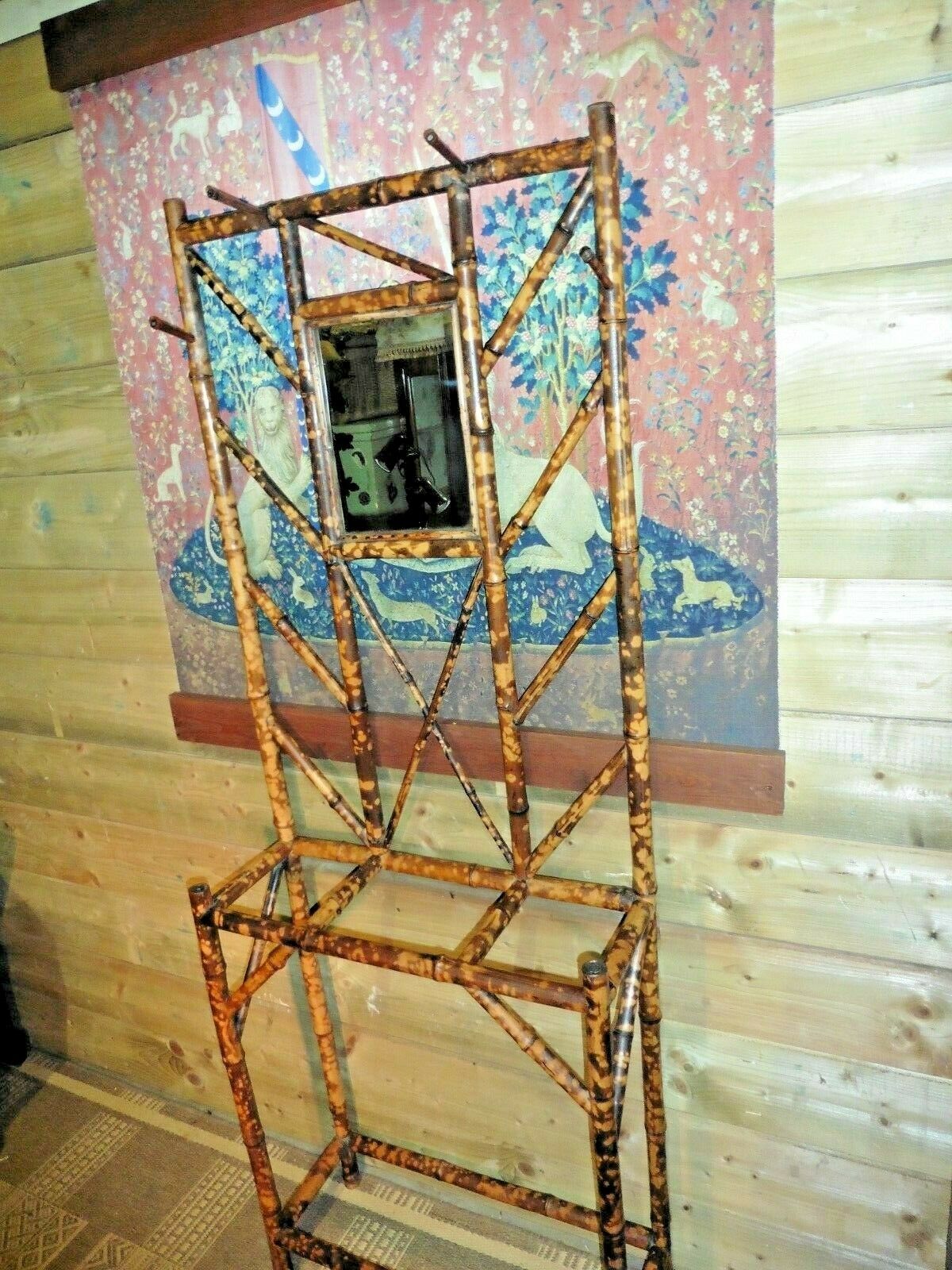 402.....Vintage Bamboo Hall Stand / Early 20th Century Stick Stand ( SOLD )