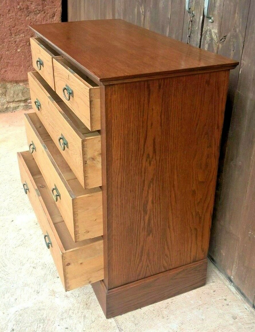 Handsome Arts And Crafts Oak Chest....Oak Chest Of Drawers