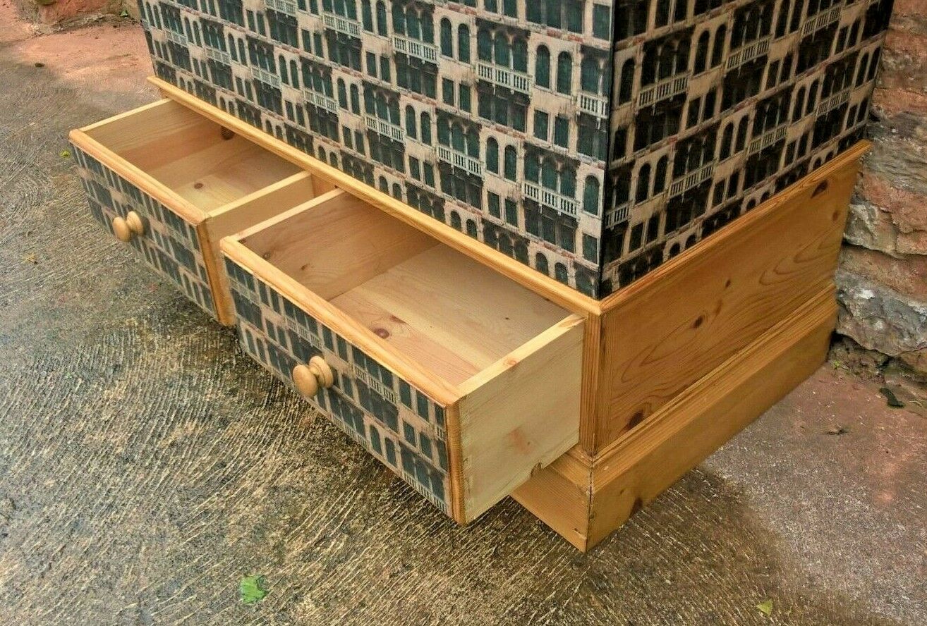 015.....Upcycled Pine Storage Chest With Two Drawers