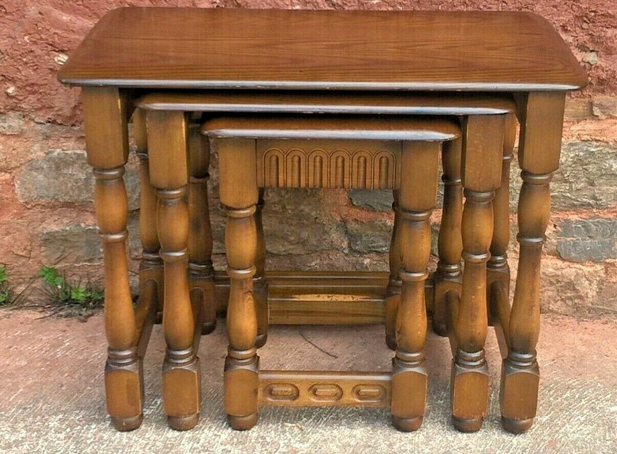Nest Of Tables Made By Priory Furniture Vintage Nest Of Three Coffee Tables
