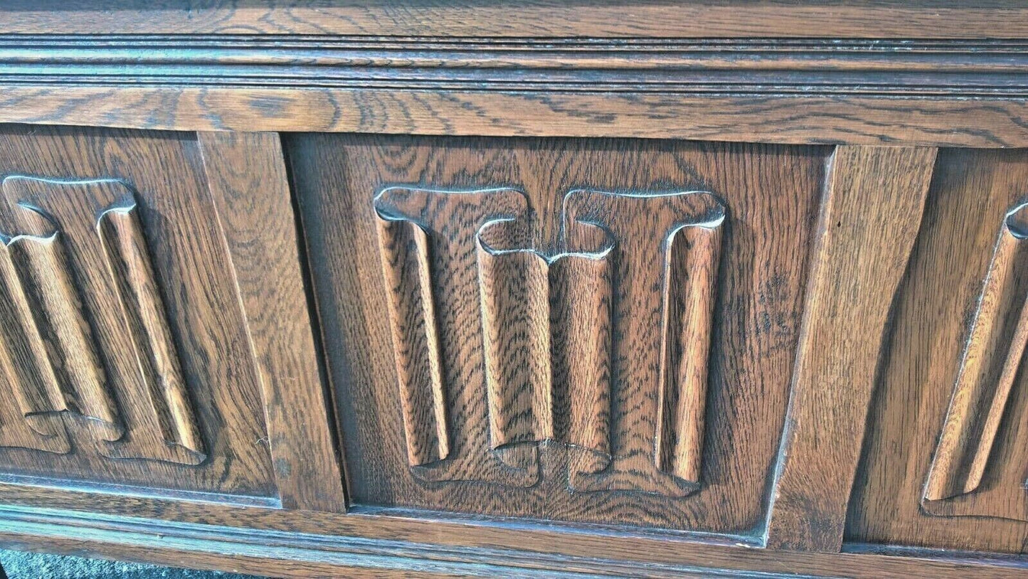 Vintage Oak Coffer By Jaycee Carved Oak Storage Chest