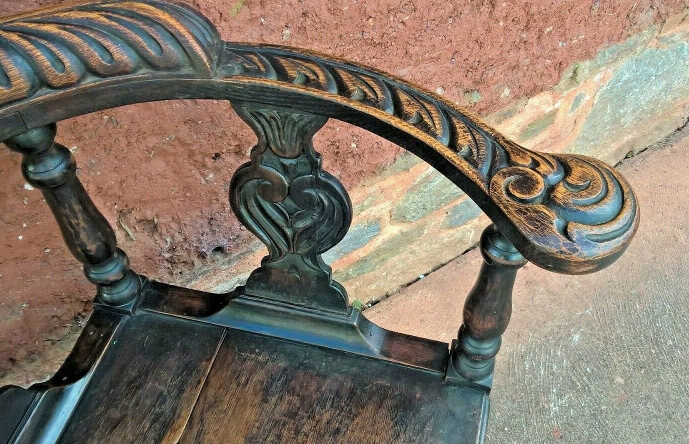 Gorgeous Antique Carved Oak Corner Chair