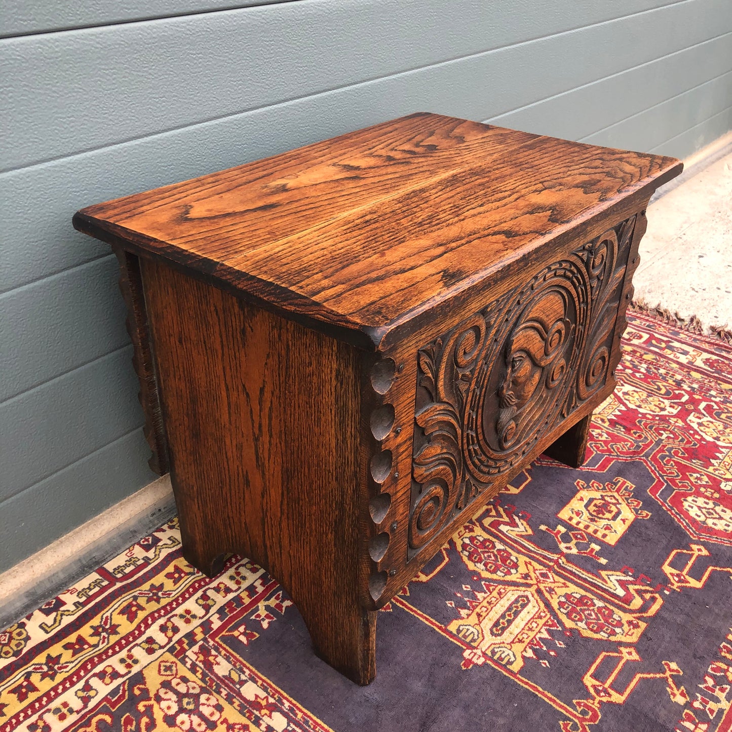 Gorgeous Carved Oak Small Chest / Vintage Carved Box ( SOLD )