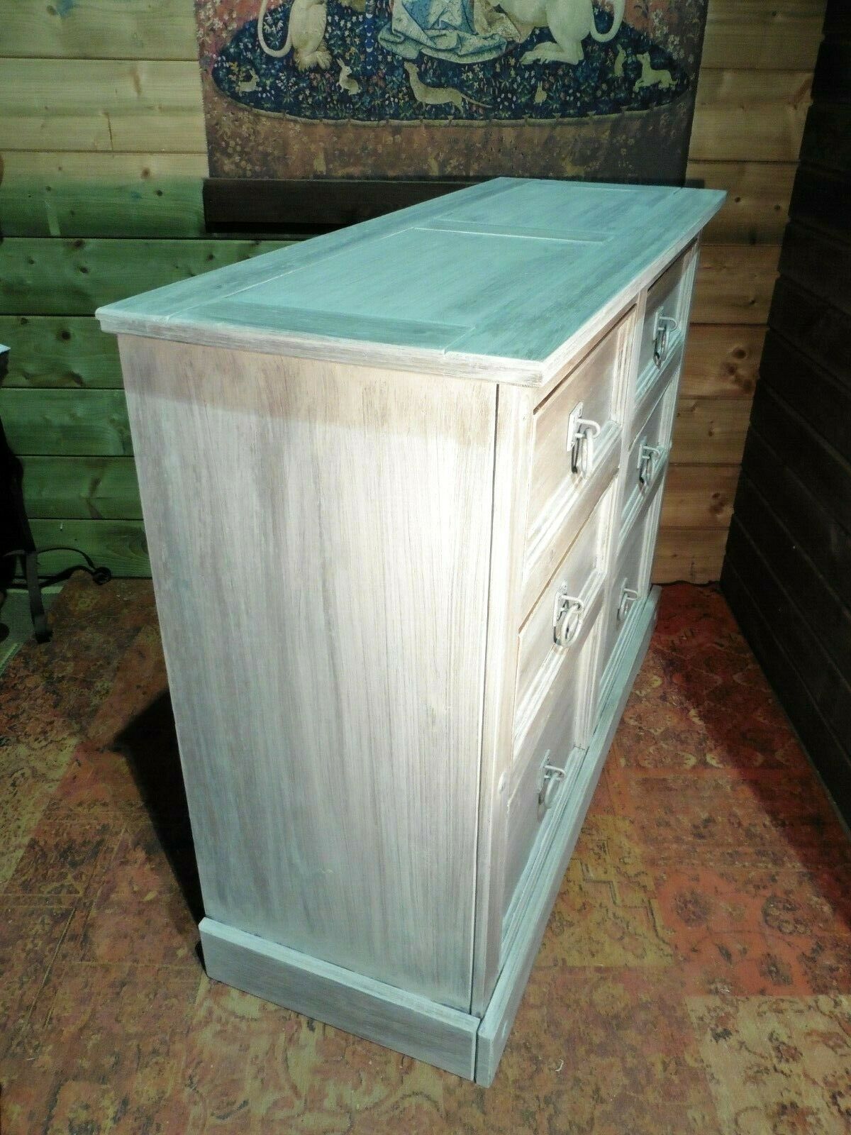 422.....Large Modern Upcycled Chest Of Drawers / Pine Bank Of Drawers