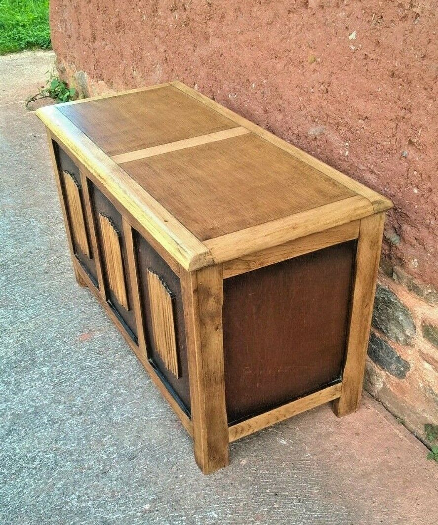 Vintage Oak Coffer / Linen Fold Blanket Box / Oak Chest