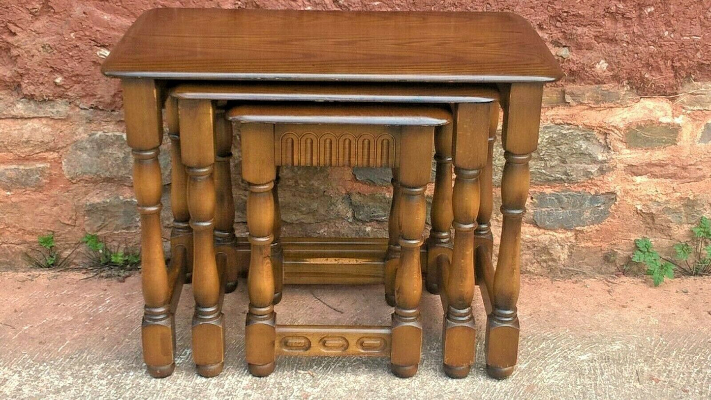 Nest Of Tables Made By Priory Furniture Vintage Nest Of Three Coffee Tables