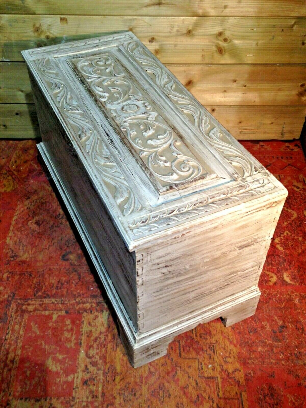 000968...Gorgeous Antique Carved Coffer / Smaller Antique Storage Chest (sold)