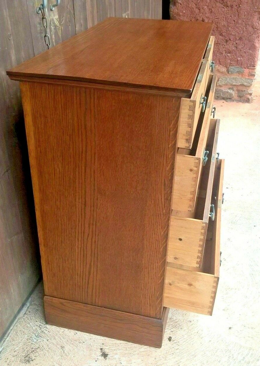 Handsome Arts And Crafts Oak Chest....Oak Chest Of Drawers